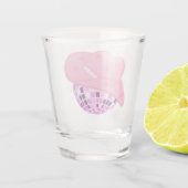 Modern Pink Cowgirl Cowboy Hat Disco Rodeo Schnapsglas (Rückseite)