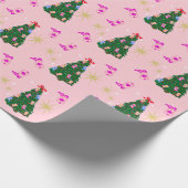 Modern Pink Cowgirl Western Boots Christmas Tree Geschenkpapier (Ecke)