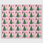 Modern Pink Cowgirl Western Boots Christmas Tree Geschenkpapier (Flach)