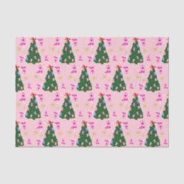 Modern Pink Cowgirl Western Boots Christmas Tree Seidenpapier