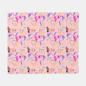 Modern Pink Cowgirl Western Boots Confetti Fleecedecke (Vorderseite (Horizontal))