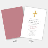 Modern Pink Cross Girl Heilige Kommune Einladung