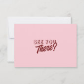 Modern Pink Deep Red Retro Bold Unique Wedding  RSVP Karte (Rückseite)