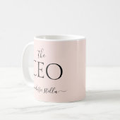Modern Pink Der CEO-Name | Bestes Mädchen-Geschenk Kaffeetasse (Vorderseite Links)