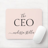 Modern Pink Der CEO Name | Bestes Mädchen-Geschenk Mousepad (Mit Mouse)