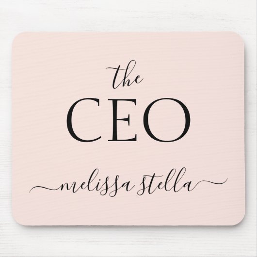 Modern Pink Der CEO Name | Bestes Mädchen-Geschenk Mousepad (Vorne)