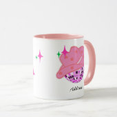 Modern Pink Disco Cowgirl Cowboy Tasse (VorderseiteRechts)