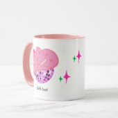 Modern Pink Disco Cowgirl Cowboy Tasse (Vorderseite Links)
