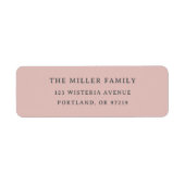 Modern Pink Elegant Family Name Return Address (Vorne)