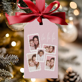 Modern Pink “Fa La La” Multi Photo Christmas Gift  Geschenkanhänger