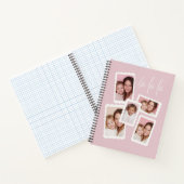 Modern Pink “Fa La La” Multi Photo  Notizblock (Innenseite)