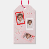 Modern Pink “Fa La La” Photo Christmas Geschenkanhänger (Vorderseite)