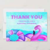 Modern Pink Flamingo Birthday Dankeskarte (Vorderseite)