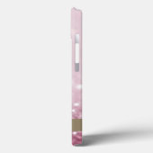 Modern Pink Flamingo Blume Glitzer Bokeh Case-Mate iPhone Hülle (Rückseite / Links)