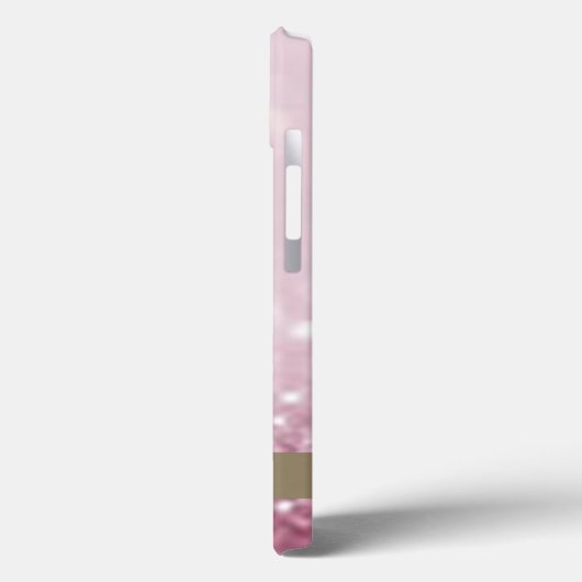 Modern Pink Flamingo Blume Glitzer Bokeh Case-Mate iPhone Hülle (Rückseite / Links)