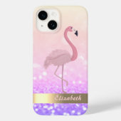 Modern Pink Flamingo Glitzer Bokeh Case-Mate iPhone Hülle (Rückseite)