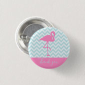 Modern Pink Flamingo, vielen Dank Button (Vorne & Hinten)