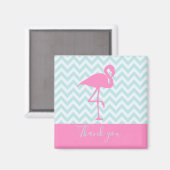 Modern Pink Flamingo, vielen Dank Magnet (Vorderseite/Rückseite)