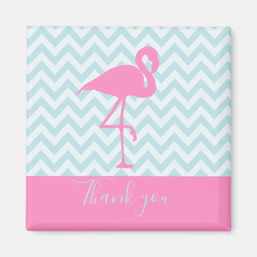 Modern Pink Flamingo, vielen Dank Magnet (Vorne)