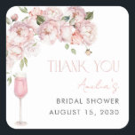 Modern Pink Floral Brautparty Danke Quadratischer Aufkleber<br><div class="desc">Ein eleganter Weg, um die Feier mit Wärme und Anmut zu beenden. Dieser Blumenaufkleber fügt Geschenktaschen, Gastgeschenke oder Boxed Leckereien eine persönliche Touch hinzu - und verbindet Ihre Veranstaltung mit dem unvergleichlichen Charme. Ideal für Duschen, Mittagessen von der Braut oder auch für Abschiedsbrunches. Passende Stücke auf Anfrage erhältlich. Copyright Anastasia...</div>