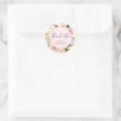 Modern Pink Floral Brautparty Danke Runder Aufkleber (Tasche)