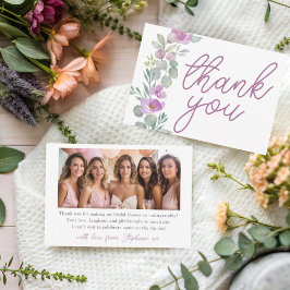 Modern Pink Floral Bridal Shower Thank You Dankeskarte