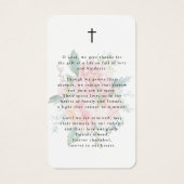 Modern Pink Floral Cross Prayer Card (Rückseite)