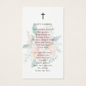 Modern Pink Floral God's Garden Prayer Card (Rückseite)