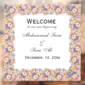 Modern Pink Floral Nikah Muslime Einladung Fensteraufkleber (Blatt 2)