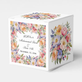 Modern Pink Floral Nikah Muslime Einladung Geschenkschachtel