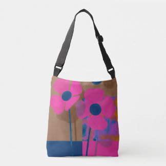 Modern Pink Floral Tote Bag / Minimal Bold Flower  Tragetaschen Mit Langen Trägern