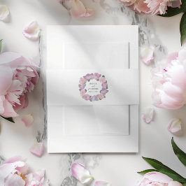 Modern Pink Floral Wreath Wedding Einladungsbanderole