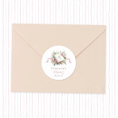 Modern Pink Flower Baptism Sticker