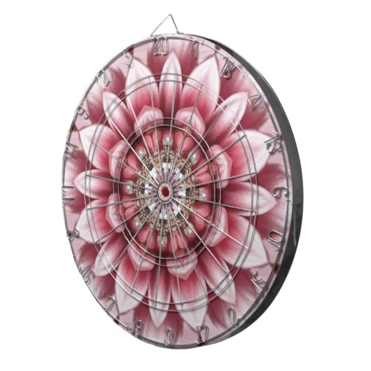 Modern Pink Flower Dartboard Dartscheibe (Vorderseite rechts)