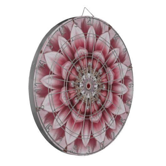 Modern Pink Flower Dartboard Dartscheibe (Vorderseite Links)