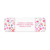 Modern Pink Flower Garden Boho Rücksendeadresse (Vorne)