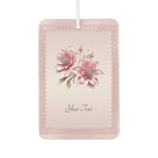 Modern Pink Flowers Air Freshener Autolufterfrischer (Vorderseite)