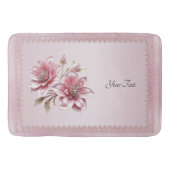Modern Pink Flowers Bath Mat Badematte (Vorderseite)