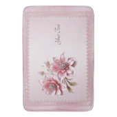 Modern Pink Flowers Bath Mat Badematte (Vorderseite Vertikal)