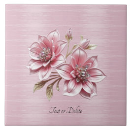 Modern Pink Flowers Ceramic Tile Fliese