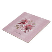 Modern Pink Flowers Ceramic Tile Fliese (Seite)