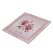 Modern Pink Flowers Ceramic Tile Fliese (Seite)