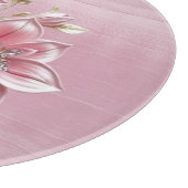 Modern Pink Flowers Cutting Board Schneidebrett (Ecke)