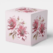 Modern Pink Flowers Favor Box Geschenkschachtel (Rückseite)