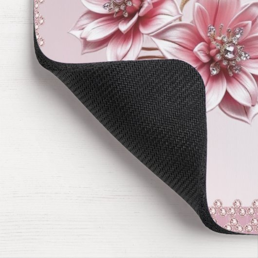 Modern Pink Flowers Mousepad (Ecke)