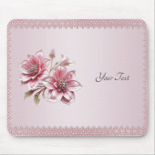 Modern Pink Flowers Mousepad (Vorne)