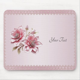Modern Pink Flowers Mousepad