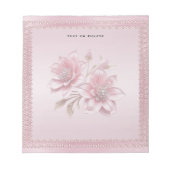 Modern Pink Flowers Notepad Notizblock (Vorderseite)