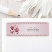 Modern Pink Flowers Return Address Label (Insitu)