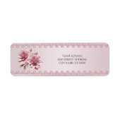 Modern Pink Flowers Return Address Label (Vorne)